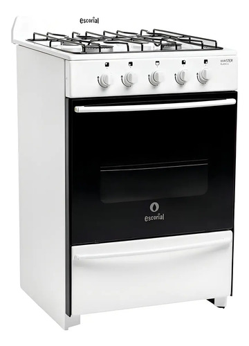 [3220] Cocina Gas Envasado Master 4 Hornallas 56cm Escorial Blanco Blanco