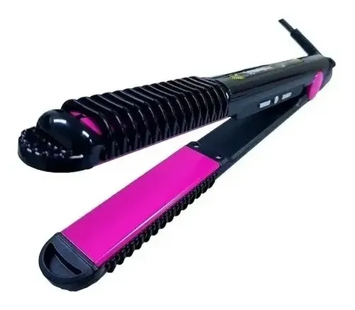[4590] Planchita De Pelo 2en1 Rizador Regulador Digital Negro